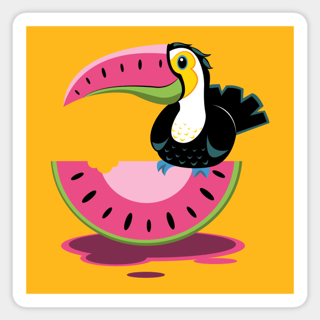 Watermelon Bird Sticker by Chofy87